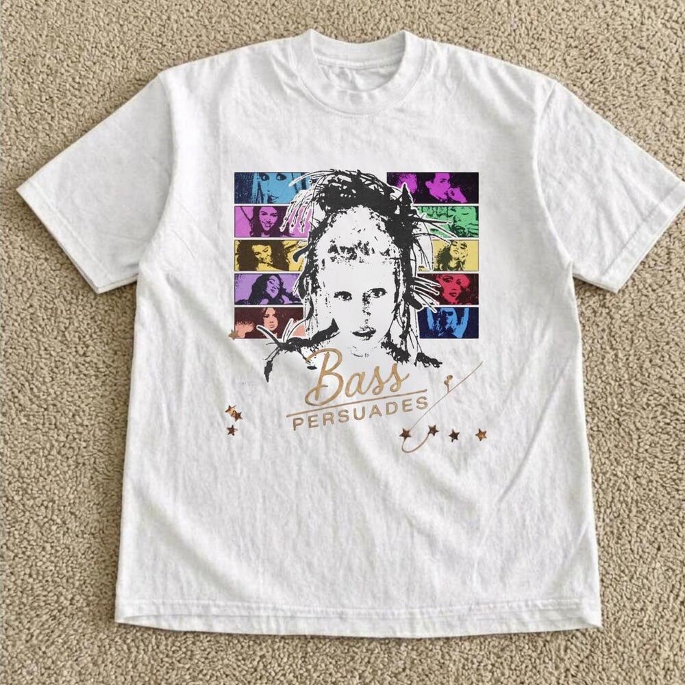 Bass Persuades Pop Art Cyberpunk Retro White Graphic T-Shirt